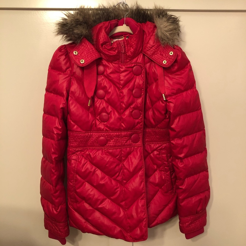 Juicy Couture Muse Puff Coat w Fur Hood